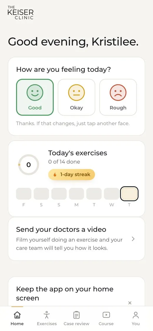 Patient Post-Care Program home on phone
